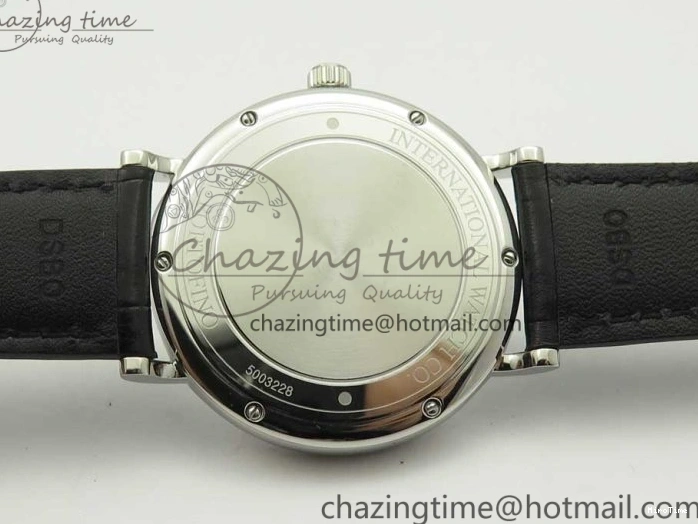 MIROTIME 0322 Affordable Portofino Automatic SS FKF 1:1 Best Edition Black Dial on Black Leather Strap A 7136